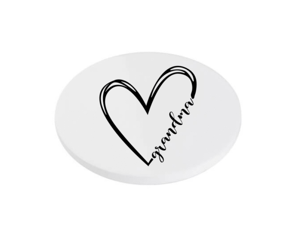 black Grandma Heart KS Creations Coaster Black