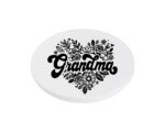 Grandma Heart Flowers KS Creations Coaster Black