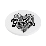 Grandma Heart Flowers KS Creations Coaster Black