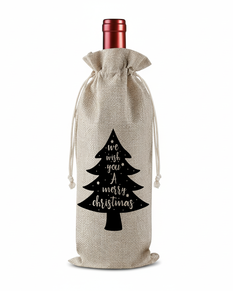 We wish you a merry Christmas Tree Bottle Christmas KS Creations Gift Bag black