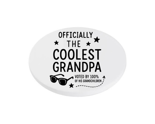 black Coolest Grandpa KS Creations Coaster Black