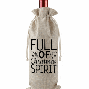 Full of Christmas Spirit Bottle Christmas KS Creations Gift Bag Black