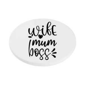Wife Mum Boss KS Creations Coaster Black
