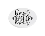 Best Teacher Ever KS Creations Coaster black Font