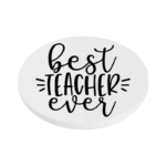 Best Teacher Ever KS Creations Coaster black Font