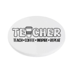 Teacher teach coffee inspire repeat KS Creations Coaster black Font