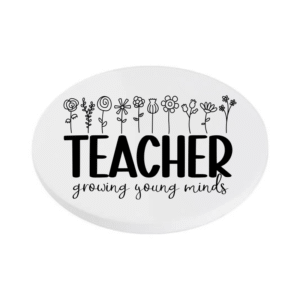 Teacher growing young minds KS Creations Coaster black Font