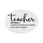 Teacher inspirational individual, creating future game changers KS Creations Coaster Black Font