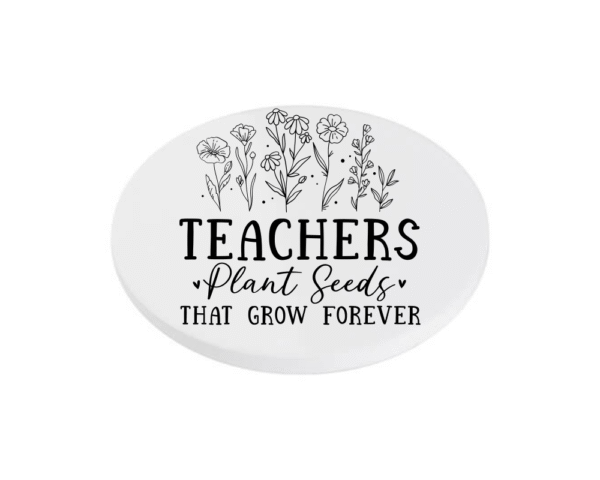 black Teachers Plant Seed that Grow Forever KS Creations Coaster black Font