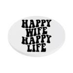 Happy Wife Happy Life KS Creations Coaster black Font