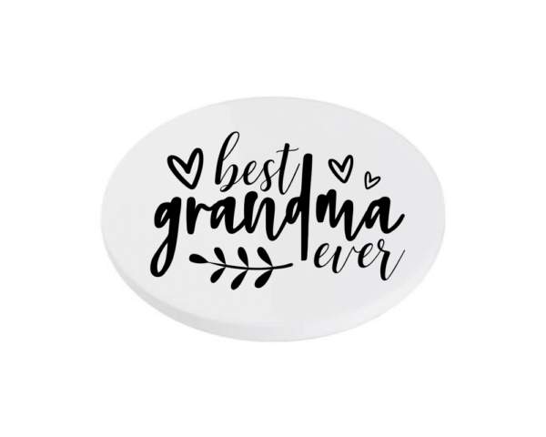 blakc Best Grandma Ever KS Creations Coaster Black