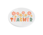 Teacher with colourful flowers KS Creations Coaster