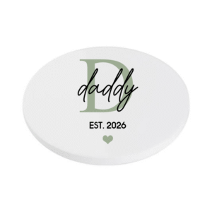 Daddy Est. 2026 KS Creations Coaster Green