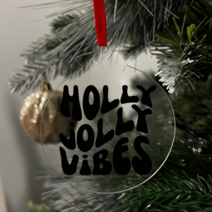 Holly Jolly vibes Flat Christmas KS Creations Bauble black