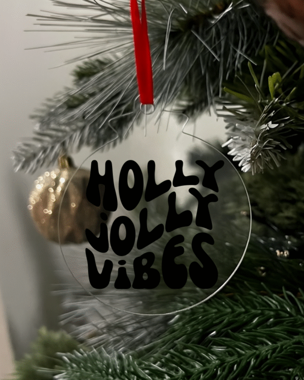 holy jolly black Holly Jolly vibes Flat Christmas KS Creations Bauble black