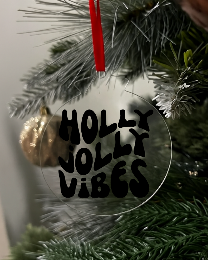 Holly Jolly vibes Flat Christmas KS Creations Bauble black