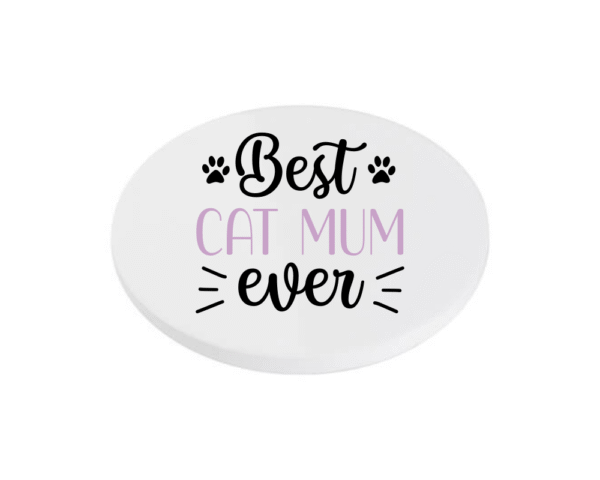 lilac Best Cat Mum Ever KS Creations Coaster Lilac