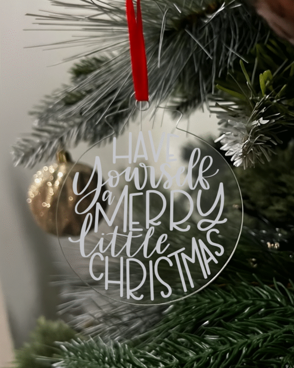 little christmas silver Have yourself a merry little Christmas Flat KS Creations Bauble silver