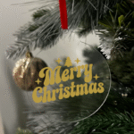 Merry Christmas Flat KS Creations Bauble Gold