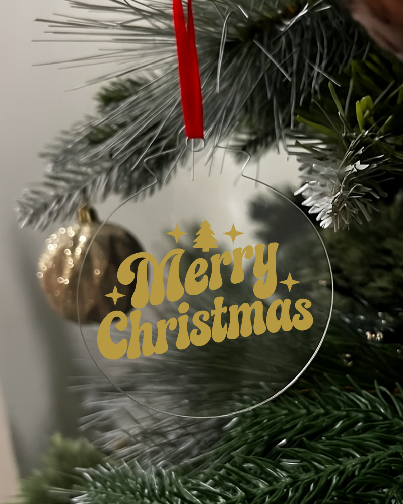 Merry Christmas Flat KS Creations Bauble Gold