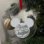 Merry Christmas Disney Flat KS Creations Bauble silver