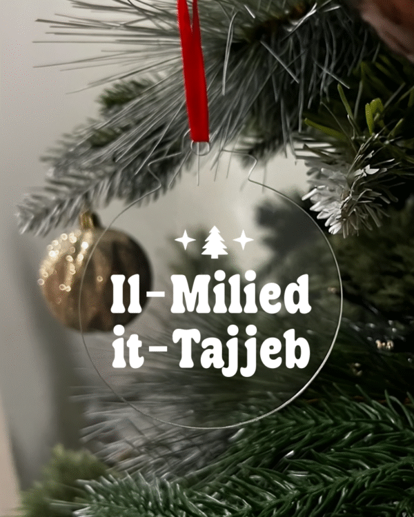 Il Milied it tajjeb Flat Christmas KS Creations Bauble White