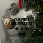 Our first Christmas as Mr and Mr 2025 Flat Christmas KS Creations Bauble Black