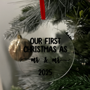 Our first Christmas as Mr and Mr 2025 Flat Christmas KS Creations Bauble Black