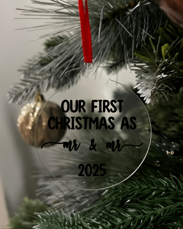 mr&mr black Our first Christmas as Mr and Mr 2025 Flat Christmas KS Creations Bauble Black