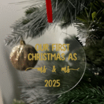 Our first Christmas as ms and ms 2025 Flat Christmas KS Creations Bauble gold