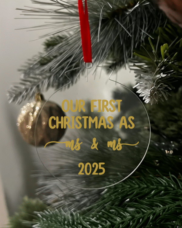 ms&ms2025 gold Our first Christmas as ms and ms 2025 Flat Christmas KS Creations Bauble gold