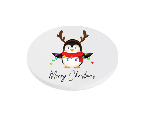 penguin Merry christmas with cute christmas penguin KS Creations coaster
