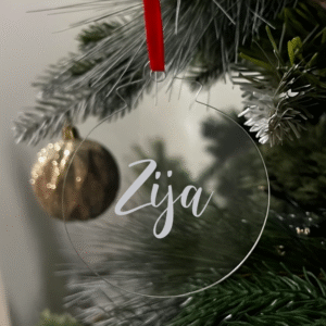 Zija Flat Christmas KS Creations Bauble silver