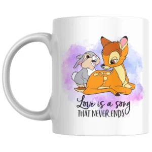 Love Is A Song That Never Ends Bambi Ceramic White Mug