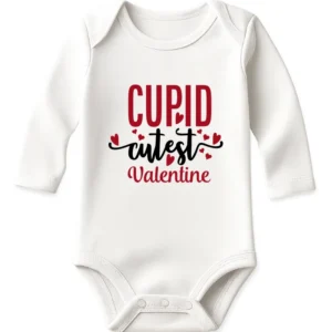 Cupid Cutest Valentine Baby Onesie Long Sleeve