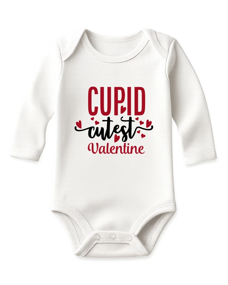 Cupid Cutest Valentine Baby Onesie Long Sleeve