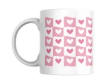 Pink Hearts Pattern Ceramic White Mug