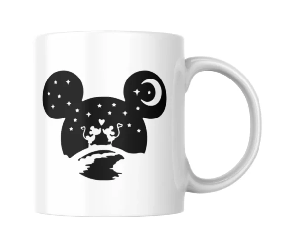 Mickey Ears Love Silhouette Ceramic White Mug