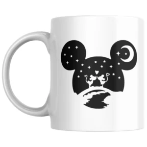 Mickey Ears Love Silhouette Ceramic White Mug