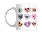 Mickey And Minnie Hearts Ceramic White Mug