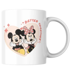 Better Together Mickey And Minnie Ceramic White Mug
