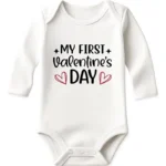 My First Valentines Day Baby Onesie Long Sleeve