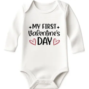 My First Valentines Day Baby Onesie Long Sleeve