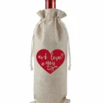 I Love You Burlap Bottle Gift Bag