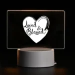 Loved and Blessed Acrylic LED Lamp
