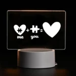 Me You Puzzle Heart Acrylic LED Lamp