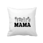 Mama Black Floral Cushion Cover