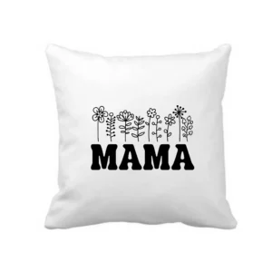 Mama Black Floral Cushion Cover