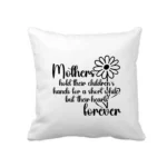 Mothers Hold Their Children’s Hands Cushion Cover in black