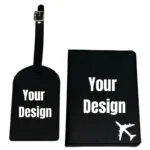 Black Passport & Tag Personalised